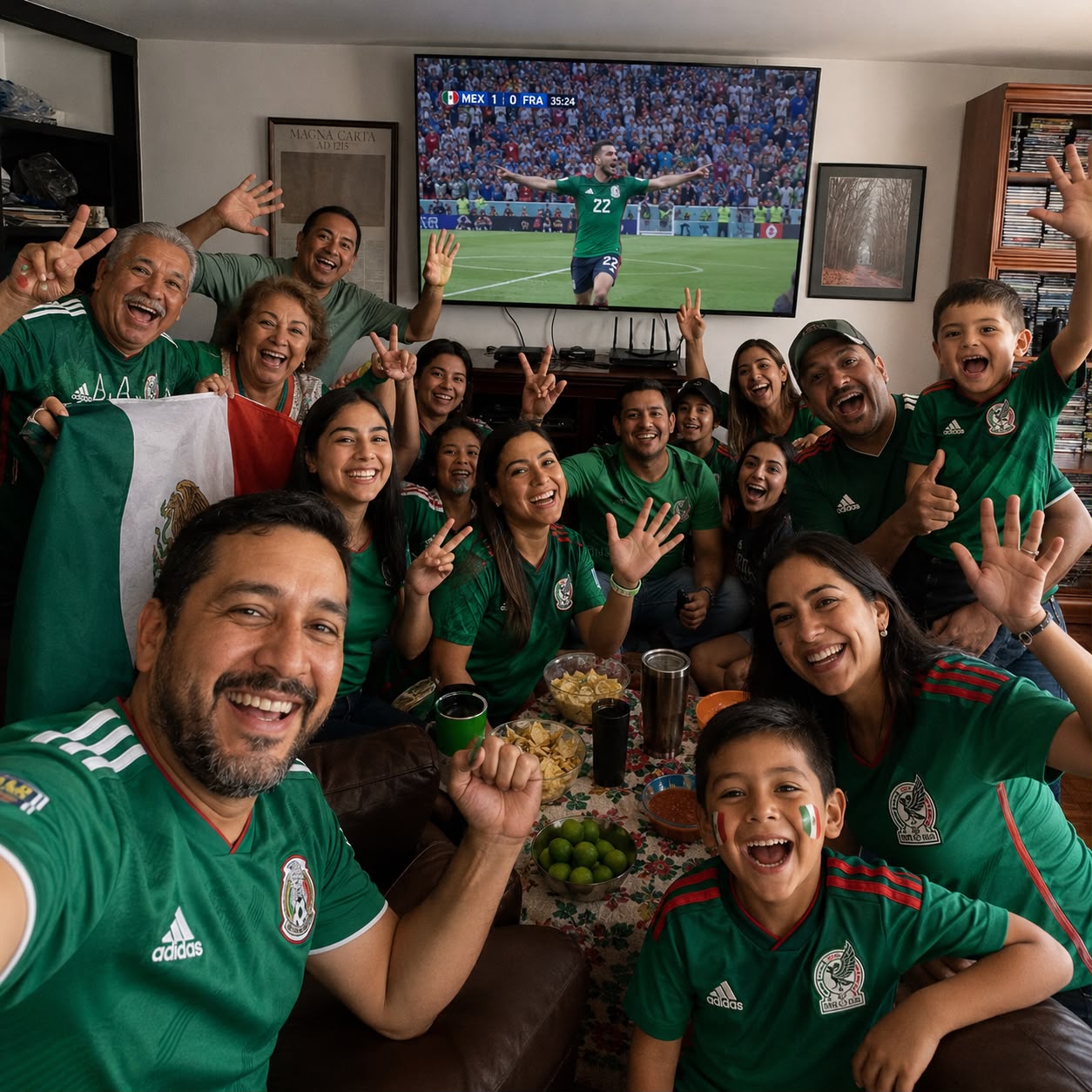 Instalación de soporte para TV en sala de estar familia